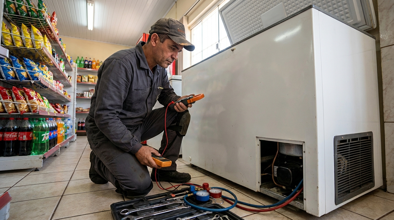 Reparo na placa eletrônica do freezer em Aracaju‑SE